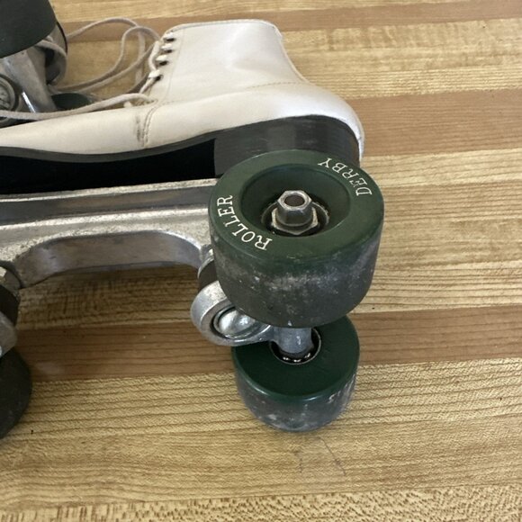 Vintage Roller Derby Skate Corp White Leather Ladies 9 1/2 Or 10?? - Picture 4 of 15